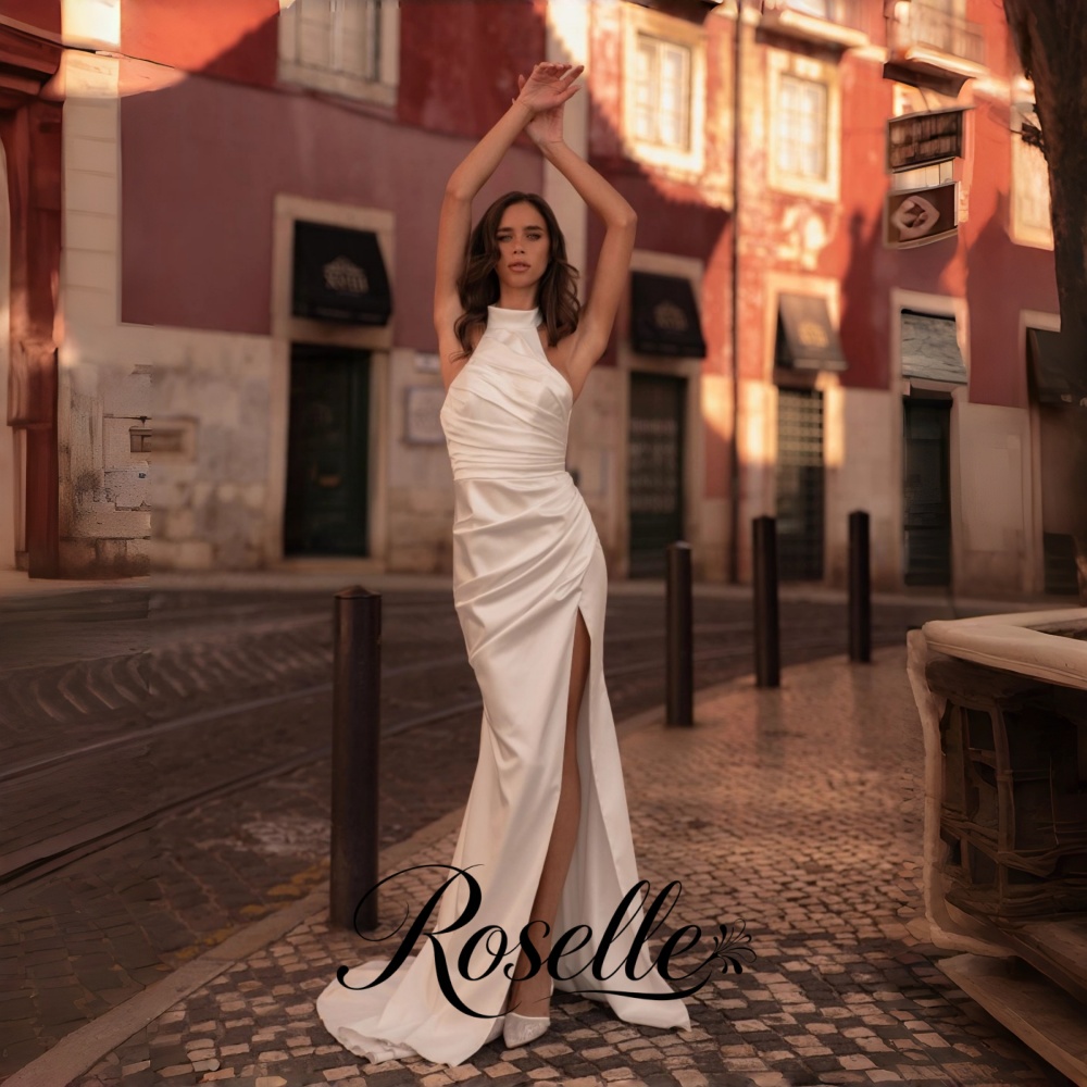 Wedding Qw - ROSELLE Halter Mouwloze Zeemeermin Elegante Trouwjurk