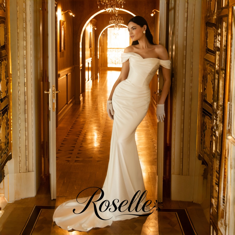 Wedding Qw - ROSELLE Zeemeermin Eenvoudige Elegante Trouwjurk Off-shoulder