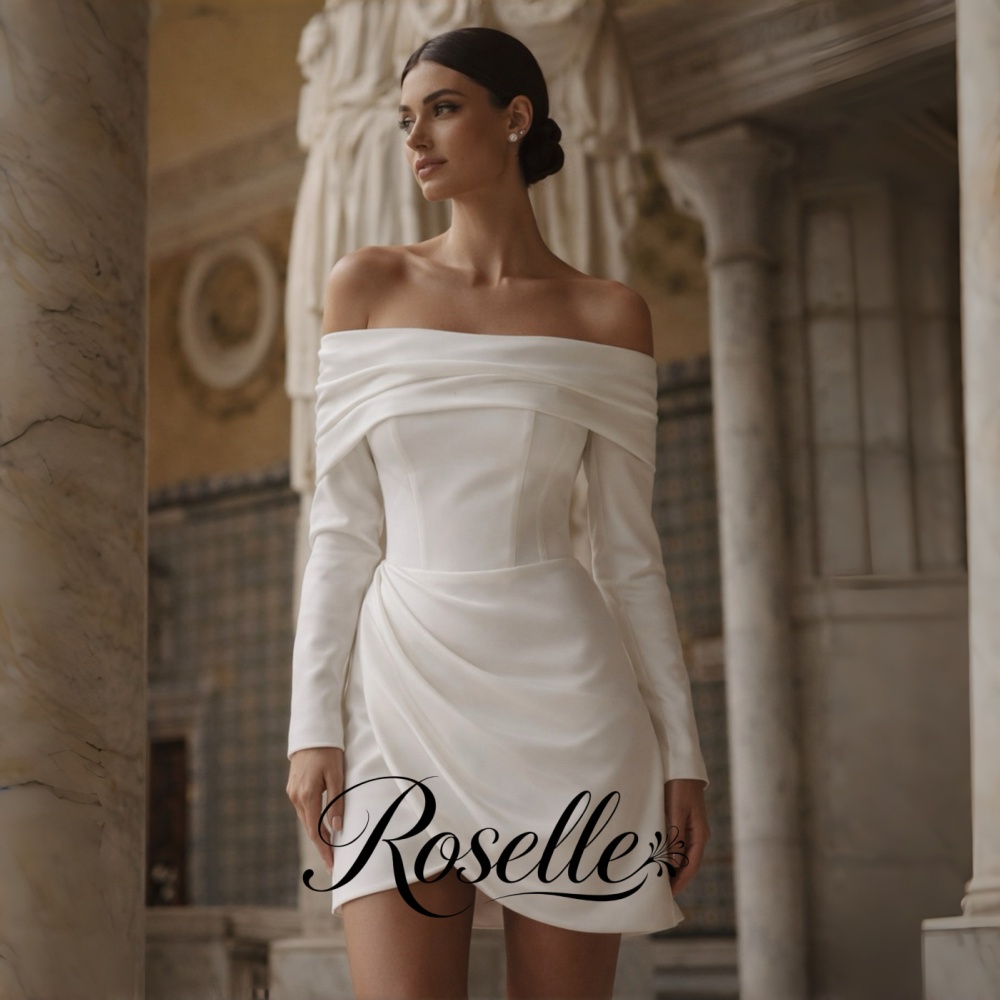Wedding Qw - ROSELLE Mini Eenvoudige Strapless Elegante Trouwjurk