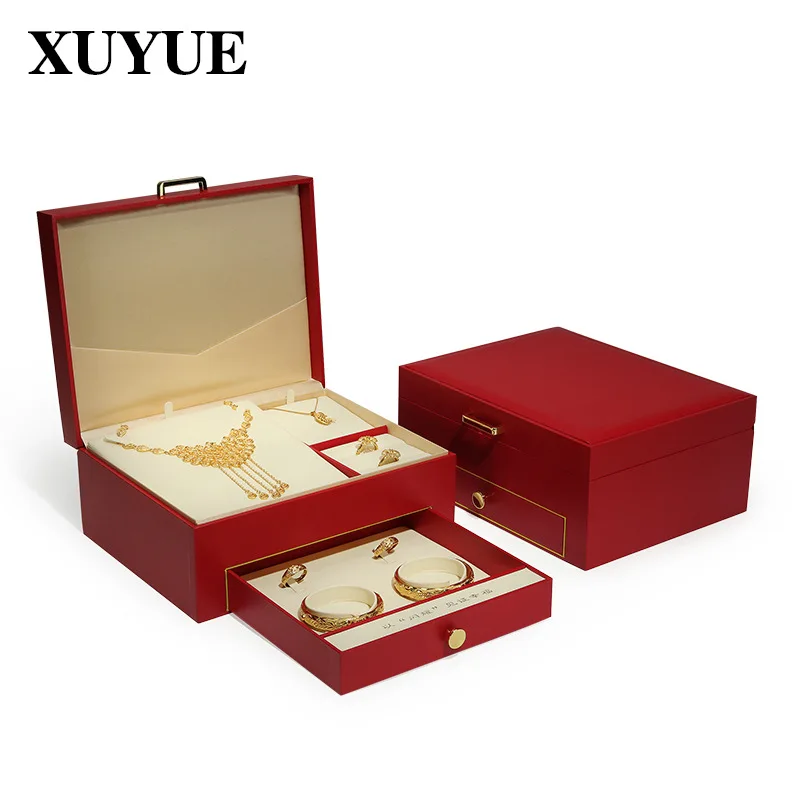Wedding Package Gold - Hoogwaardige Luxe Sieraden Doos Ketting Ring