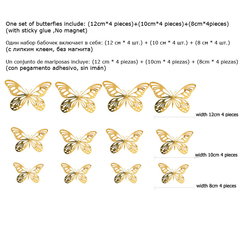 12 stks/set Goud Zilver Holle  - Wedding Package Gold recensie en prijs