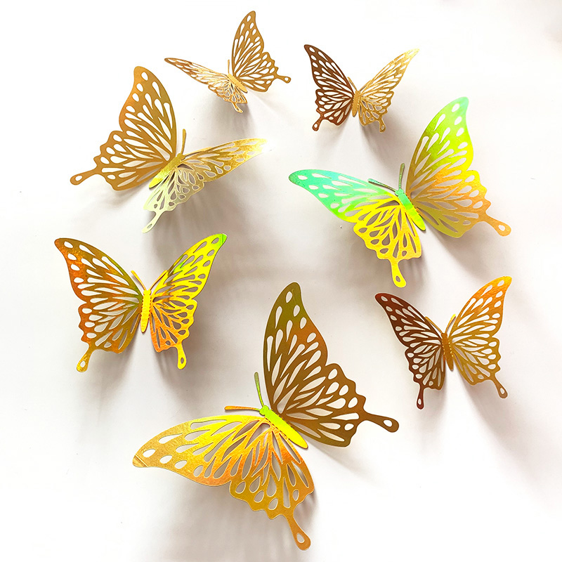 12 stuks gouden 3D holle vlind - Wedding Package Gold recensie en prijs