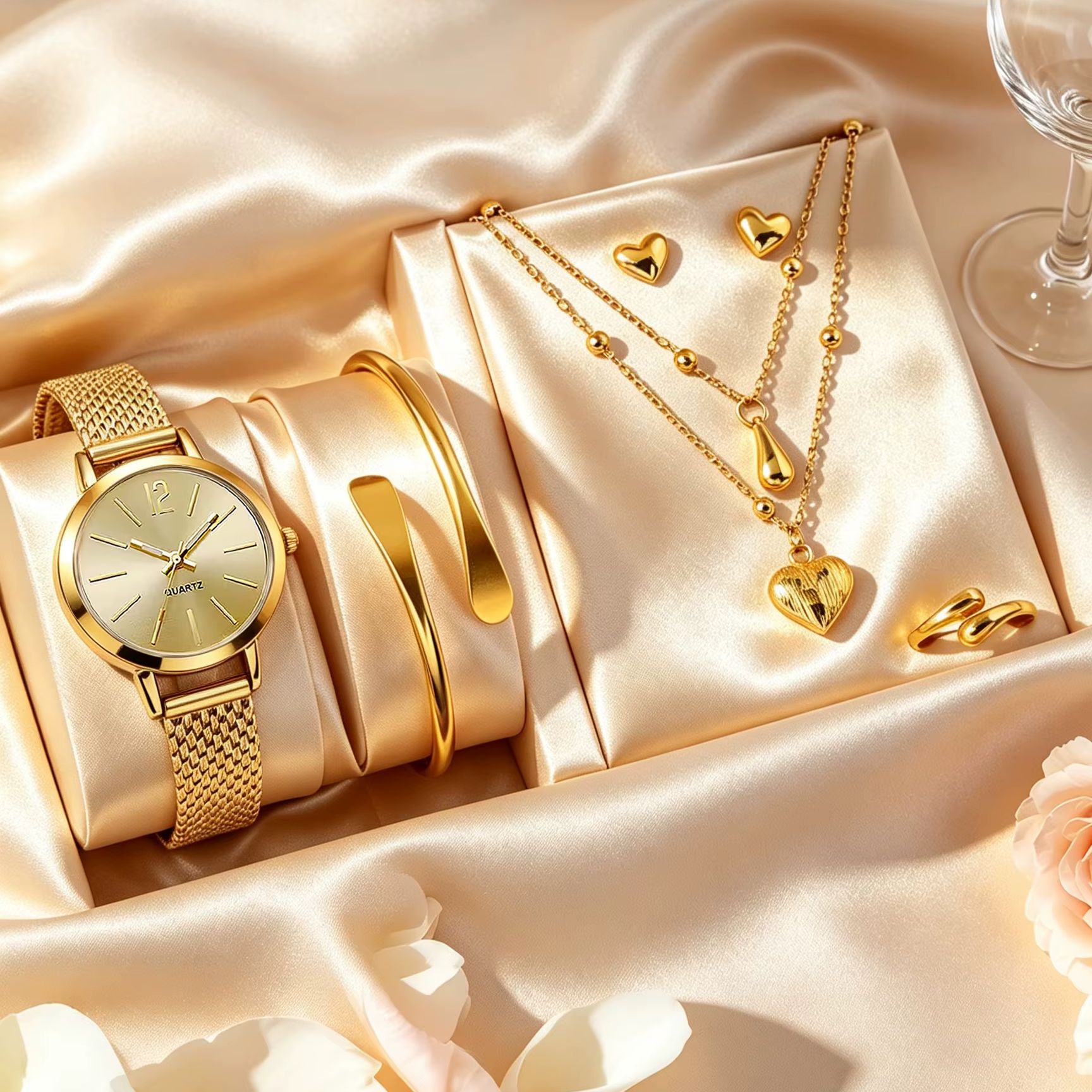 Dameshorloge- en sieradenset v - Wedding Package Gold recensie en prijs